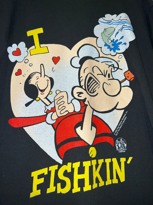 Vintage 1993 Popeye Fishkin Promo Tee