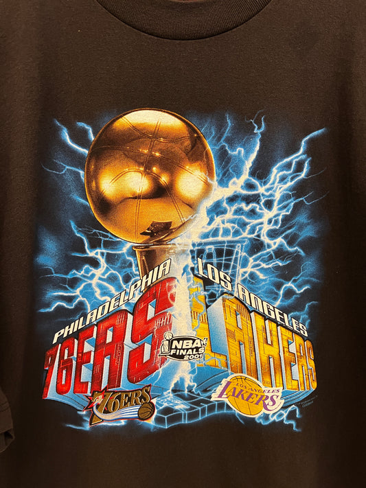 Vintage 2001 Lakers vs 76ers Championship Finals Tee