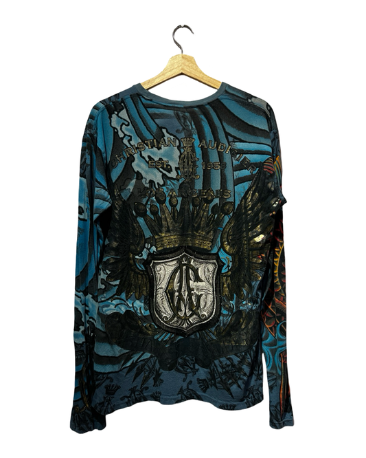 Vintage y2k Christian Audiger Ed Hardy L/S Tee