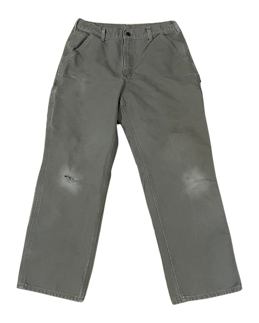 33 x 30 Vintage 90s Carhartt Light Gray Carpenter Pants
