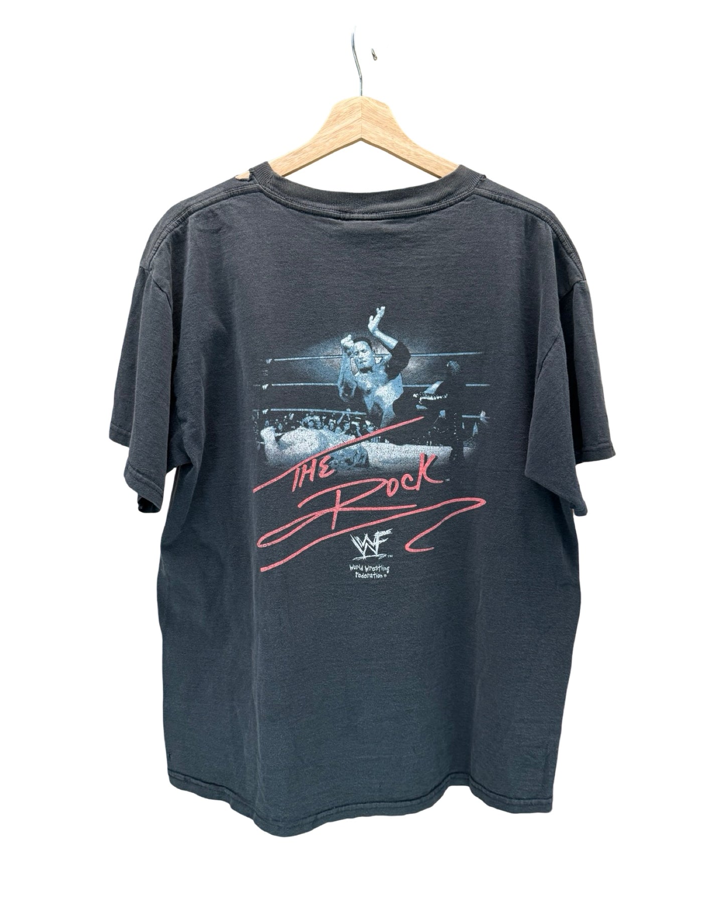 Vintage 90s WWF The Rock Distressed Rap Tee
