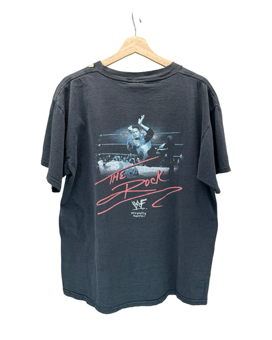 Vintage 90s WWF The Rock Distressed Rap Tee