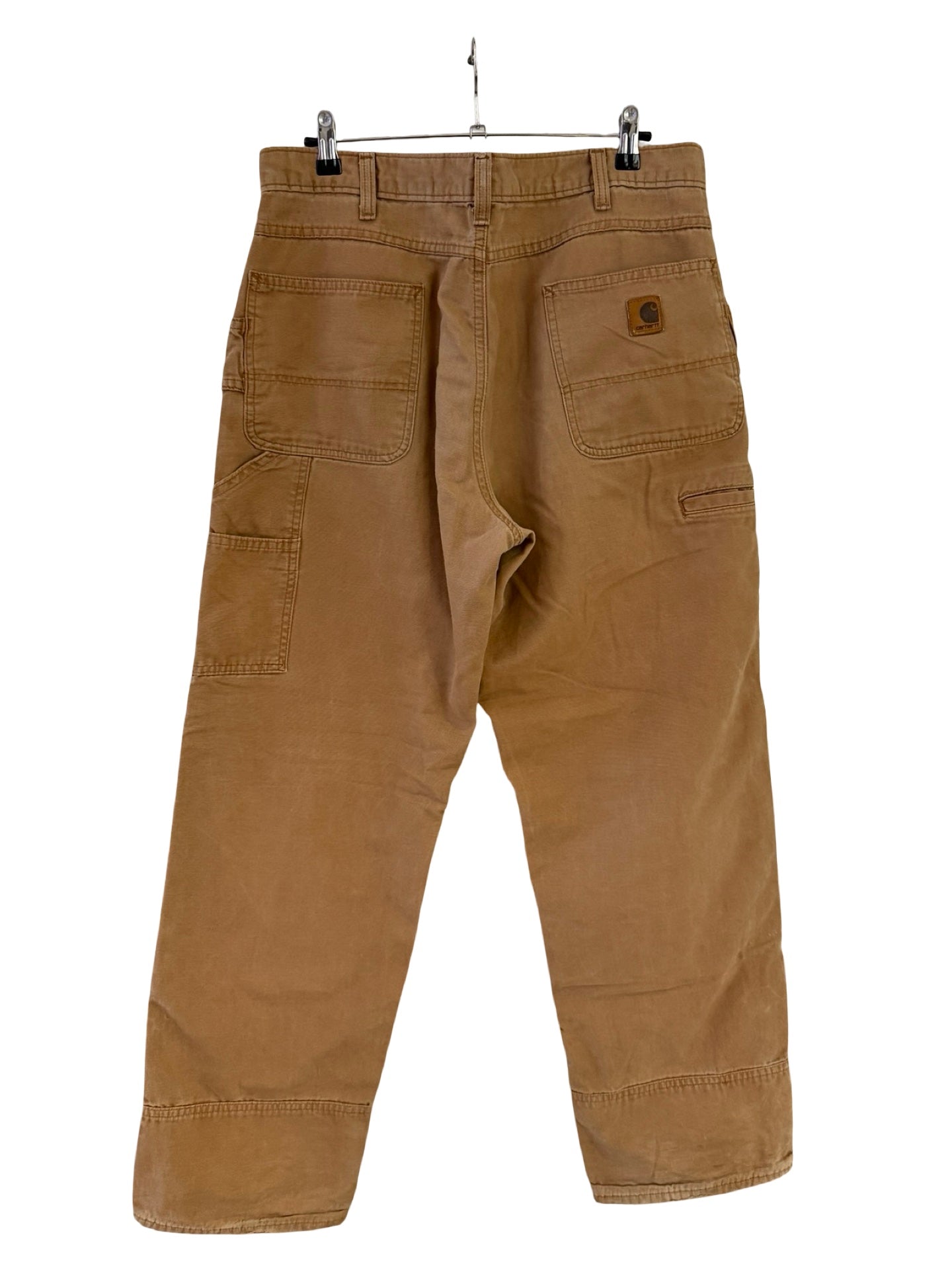 36 x 32 Vintage Carhartt Distressed Lightweight Tan Double Knee Pants
