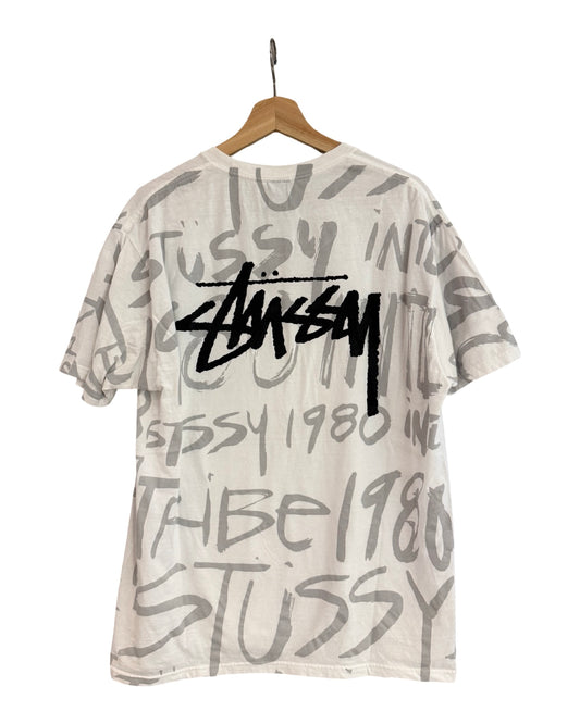 Vintage Stussy All Over Print Logo Tee