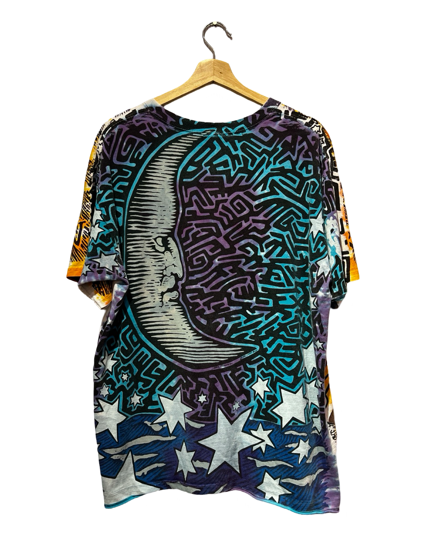 Vintage 90s Sun & Moon Liquid Blue Tee