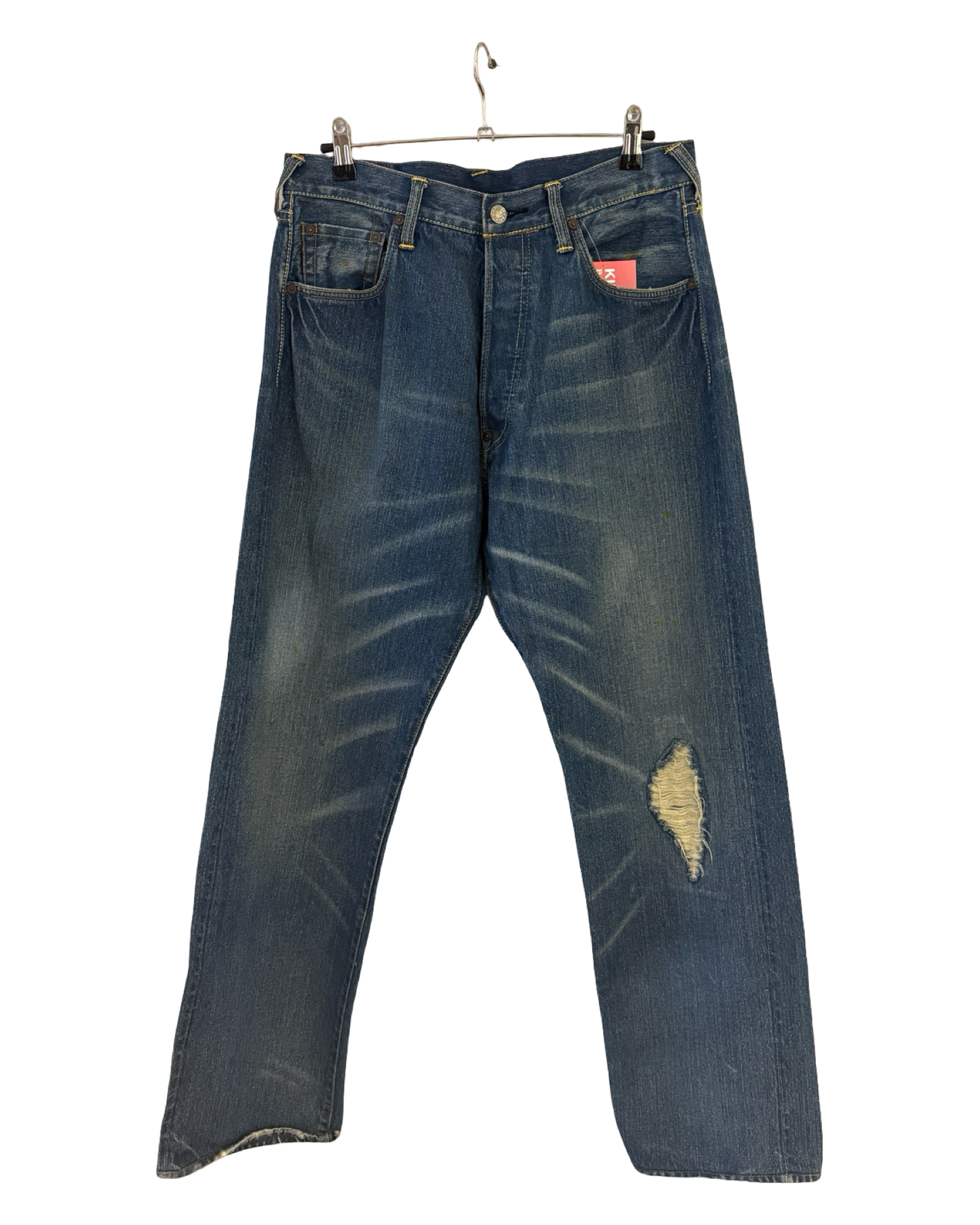 Vintage 00s Evisu Distressed Faded Denim Baggy Jeans 33