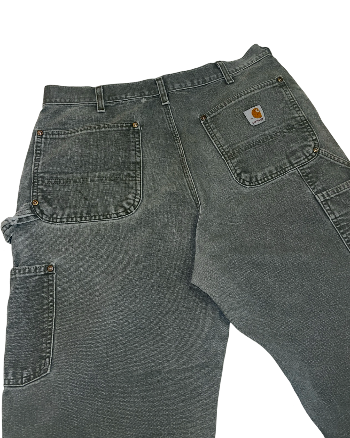 34 x 32 Vintage 90s Carhartt Washed Olive Double Knee Pants