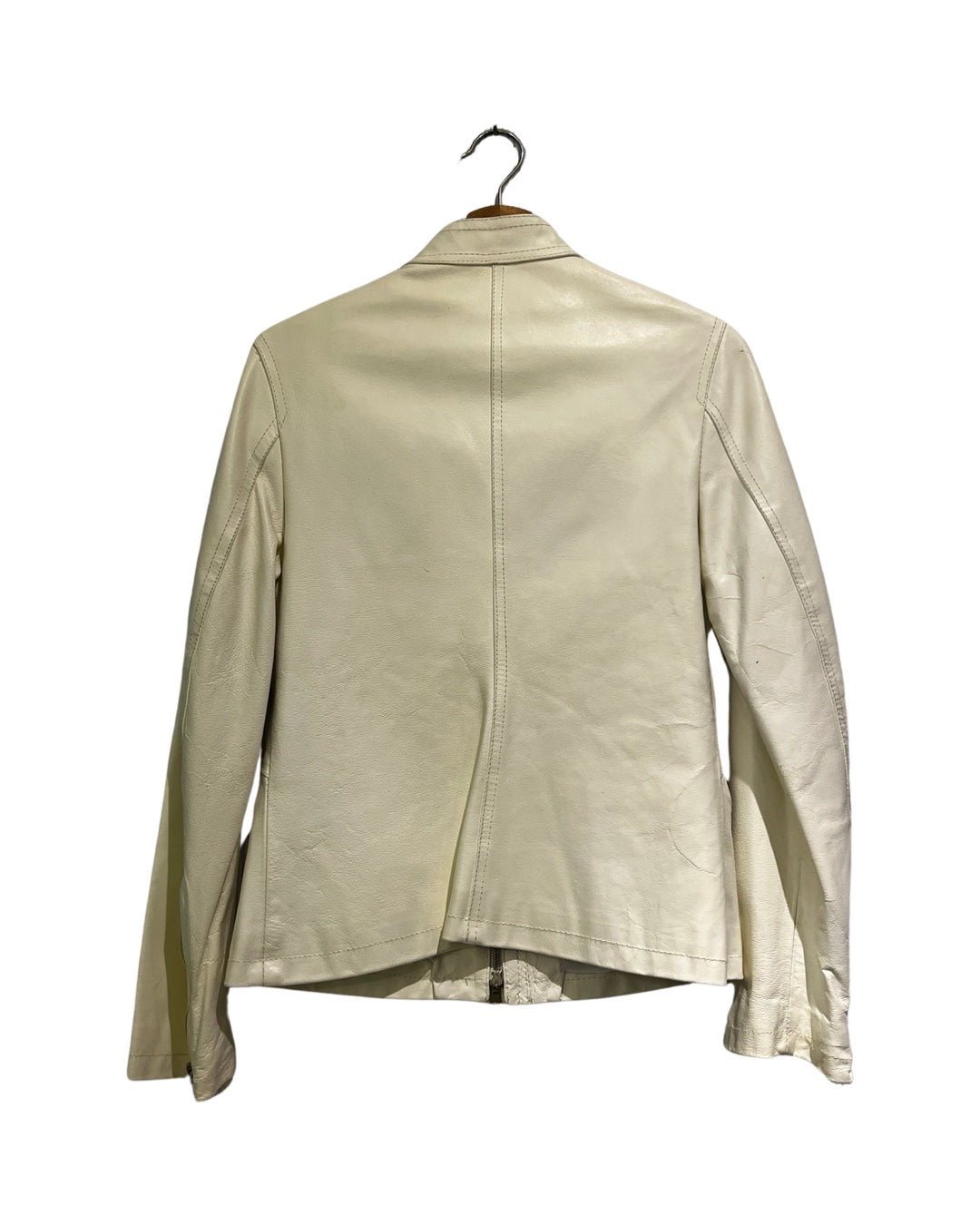 BJ 90s Specchio White Leather Jacket