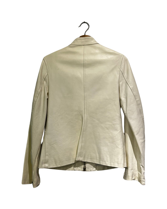 BJ 90s Specchio White Leather Jacket
