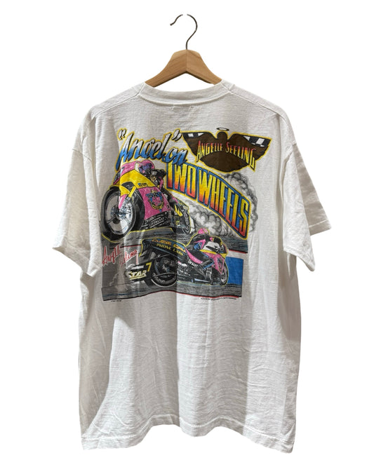 Vintage 1997 Angelle Seeling Motorcycle Racing Tee