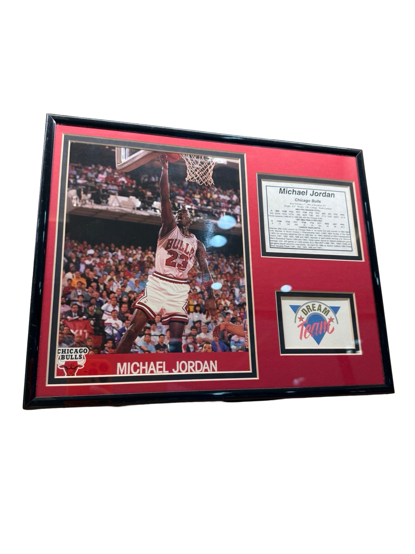Vintage 1997 Michael Jordan Dream Team Framed Stats