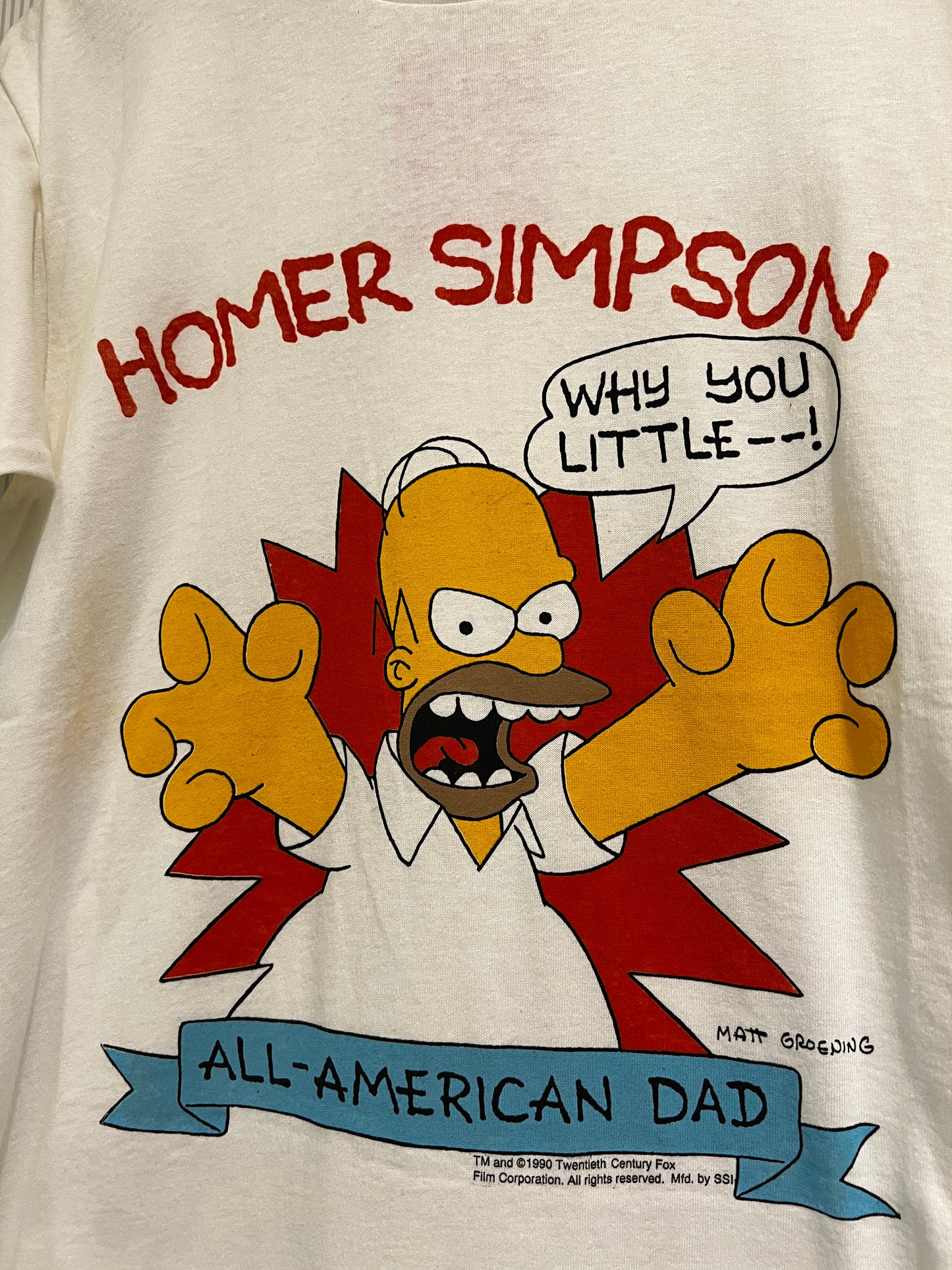 Vintage 1990 The Simpsons Homer American Dad Promo Tee