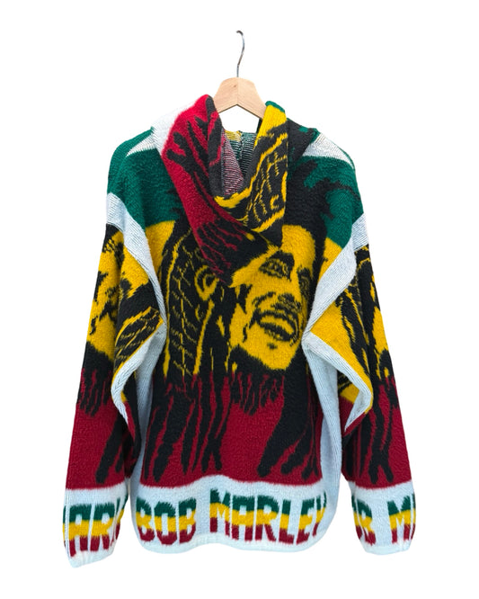 Vintage 90s Bob Marley Knit Zip Up Hoodie