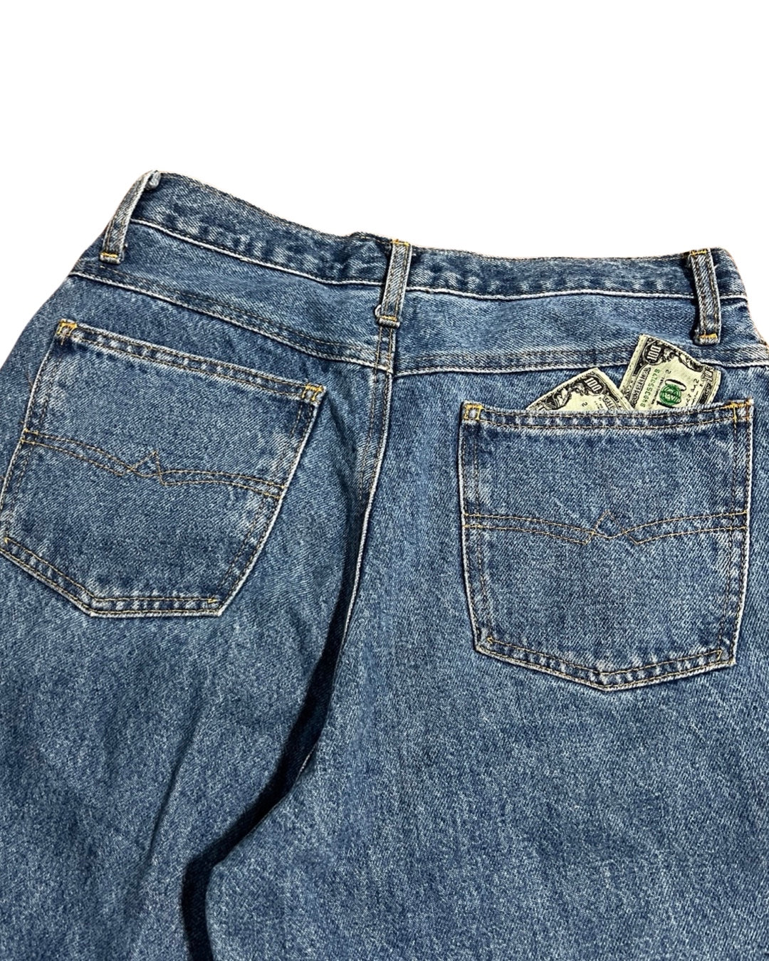 28 x 30 Vintage 80s Jou Jou Money Print Jeans