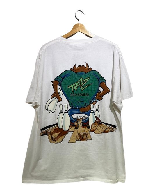 Vintage 1995 Taz Looney Tunes Bowling Double Sided Tee