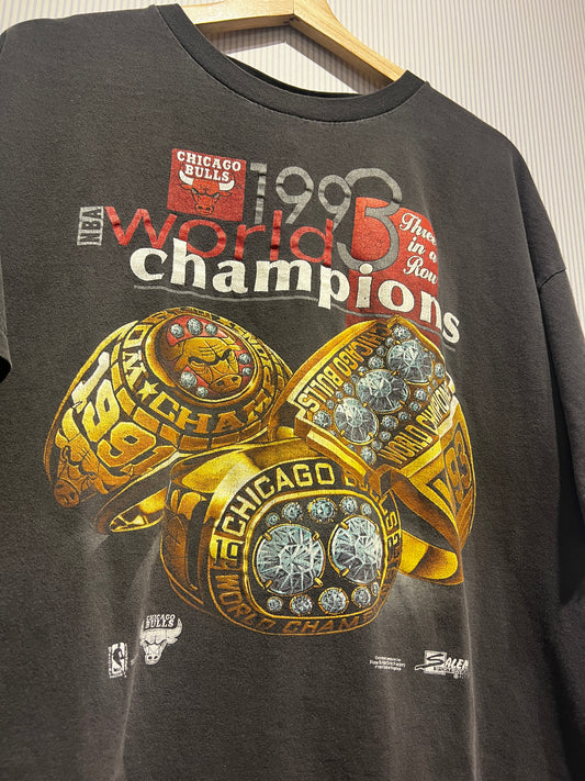 Vintage 1993 Chicago Bulls 3-Peat Championship Tee