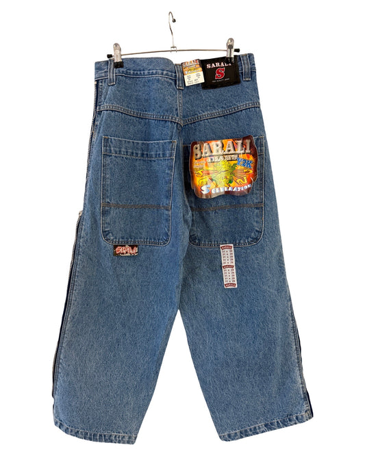 31 x 29 y2k Sarali Skater Zip Camo Jeans