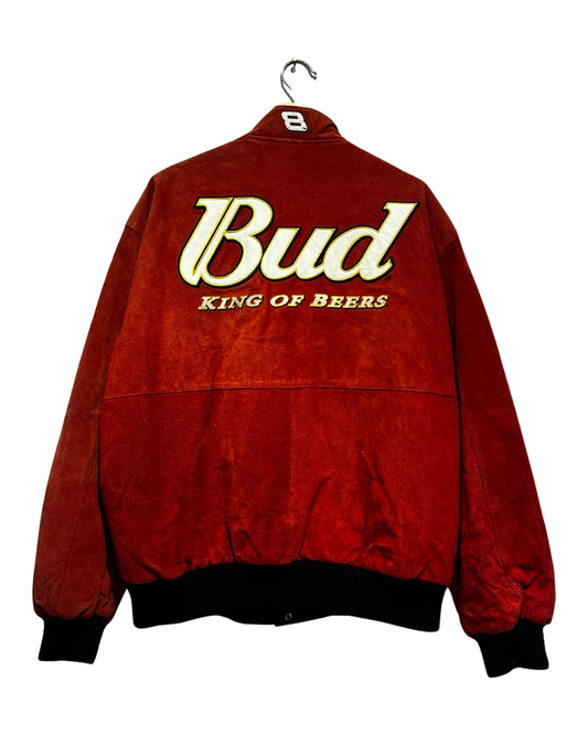 Vintage 90s Nascar Budweiser Suede & Leather Jacket