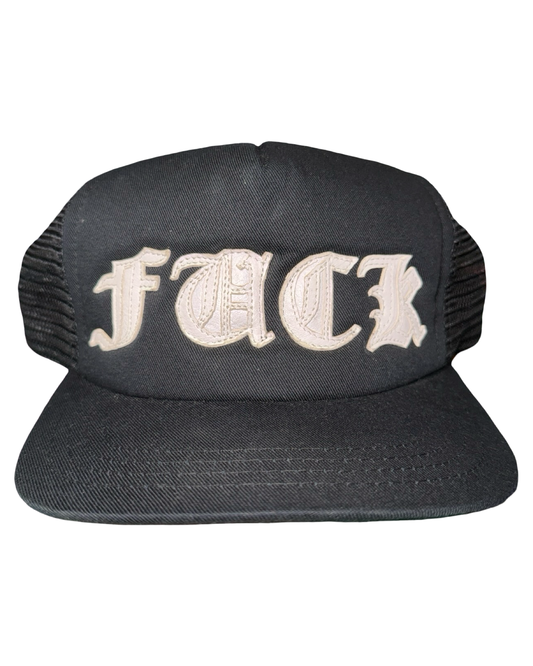 Chrome Hearts FUCK Leather Letters Hat