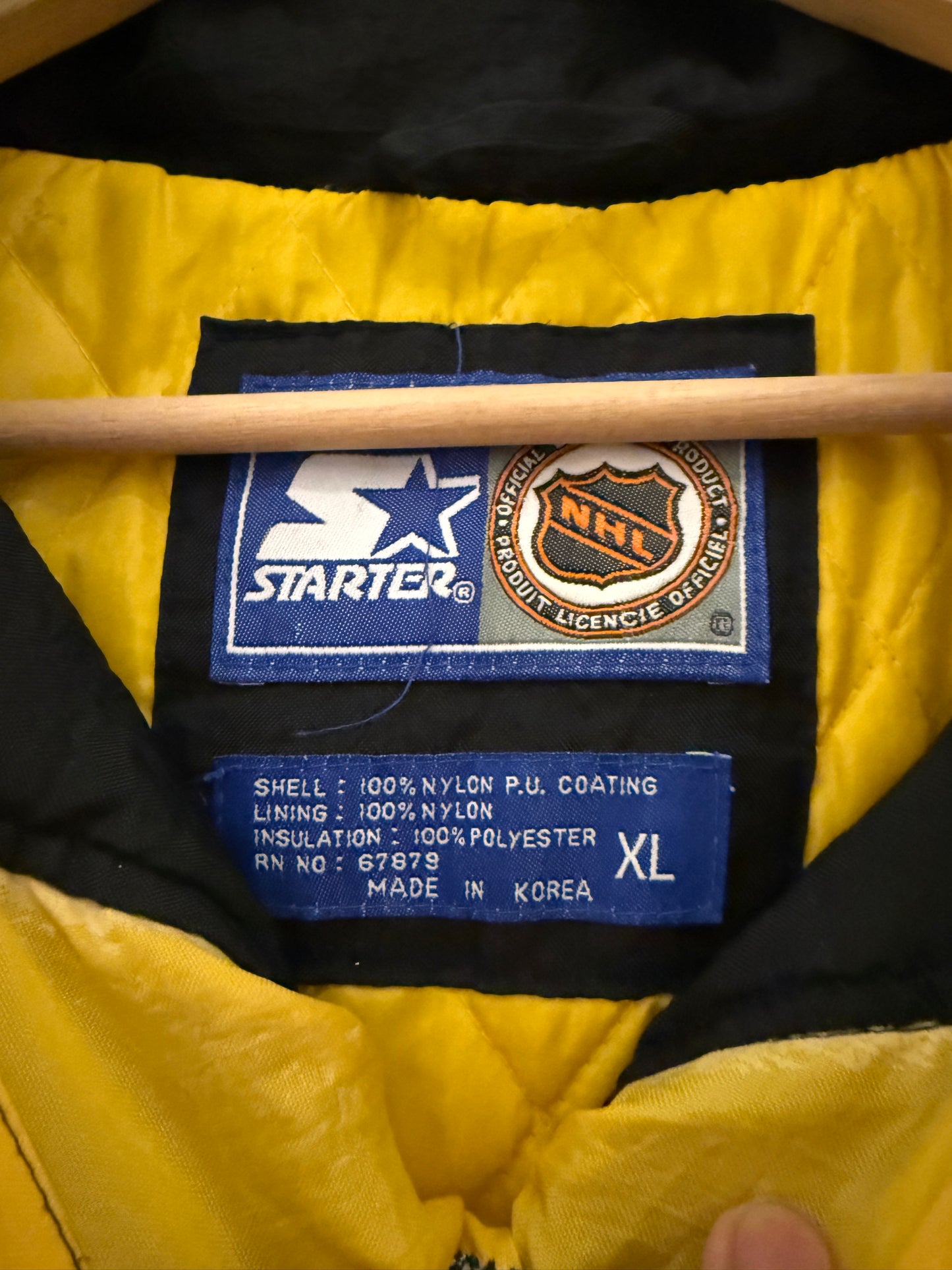 Vintage 90s Boston Bruins NHL Starter Half Zip Jacket