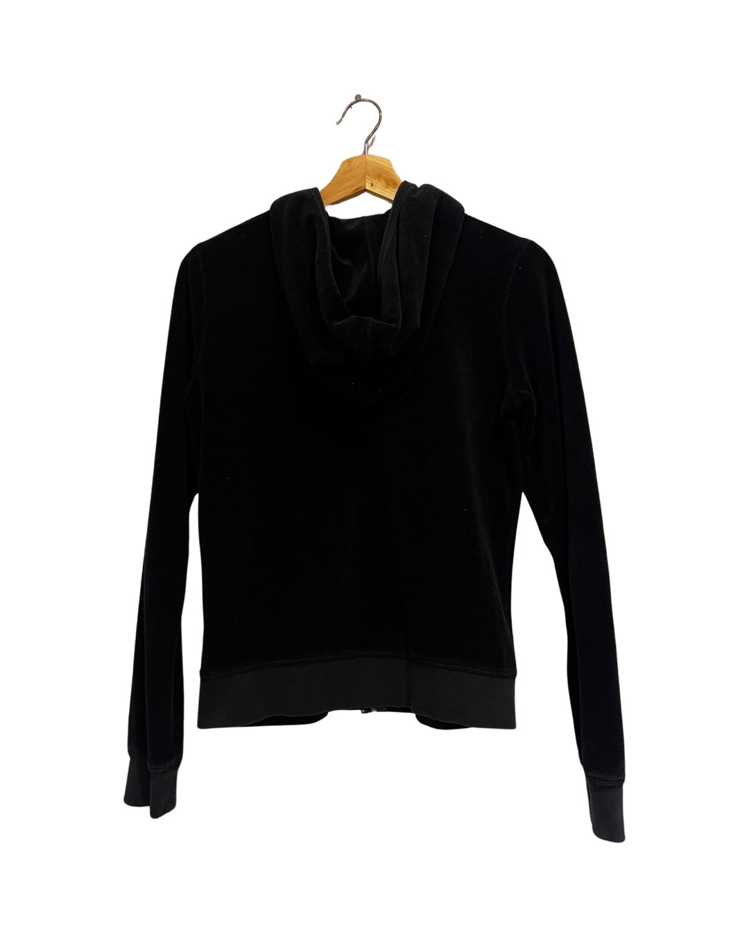 y2k Juicy Couture Black Terry Cloth Zip Up Hoodie