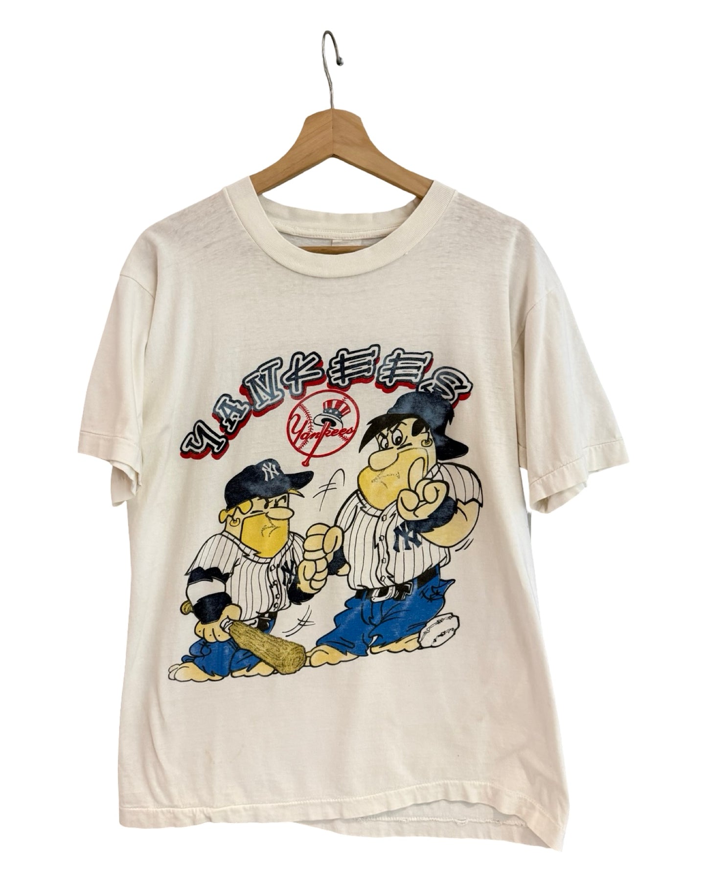 Vintage 90s Rare New York Yankees Flintstones Tee