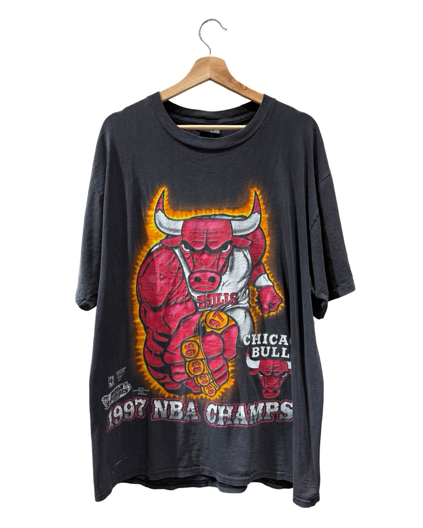 Vintage 1997 Chicago Bulls 5 Rings Champions Tee