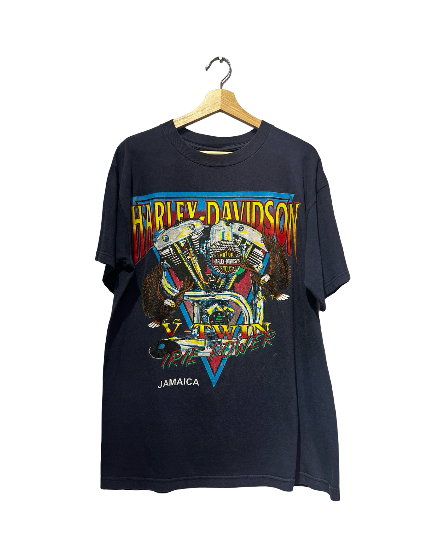 Vintage 90s Harley Davidson V-Twin Power Jamaica Tee