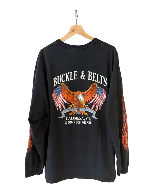 Vintage 2004 Wolfhead Survivors Flames L/S Tee