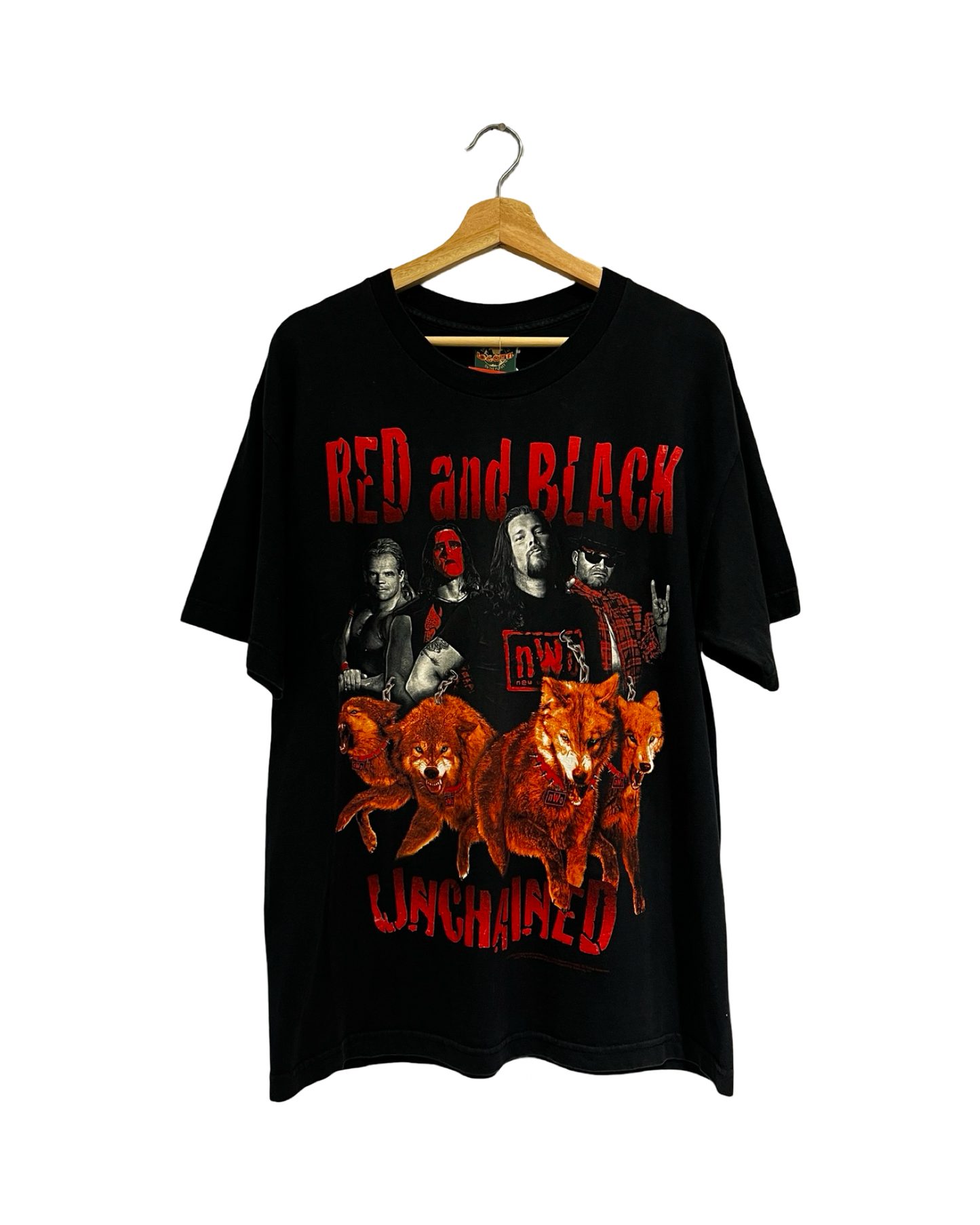 Vintage 1998 WWF x NWO Red & Black Attack Tee
