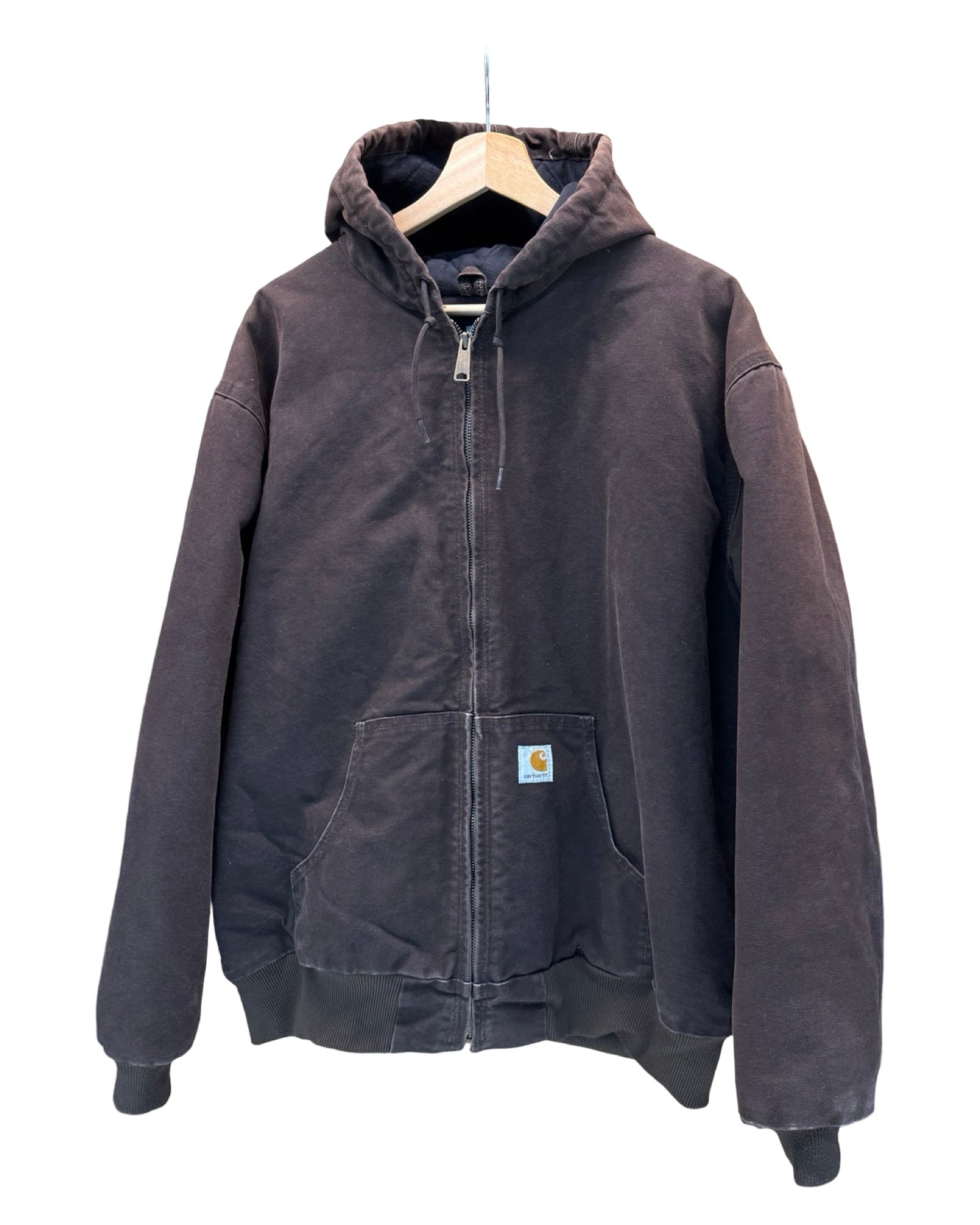 Vintage 90s Carhartt Brown Zip Up Hooded Jacket