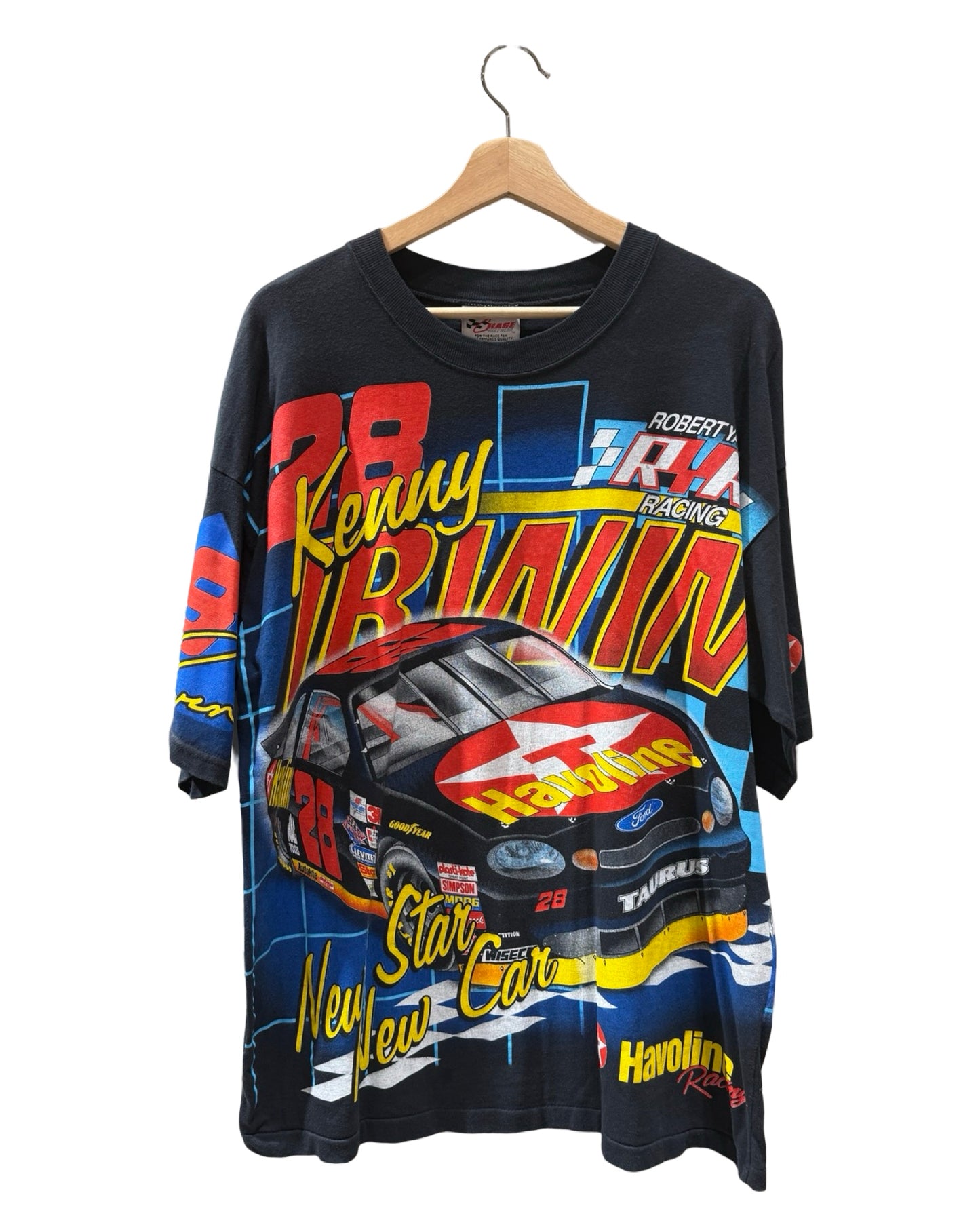 Vintage 1998 Nascar Kenny Irwin Ford All Over Print Tee