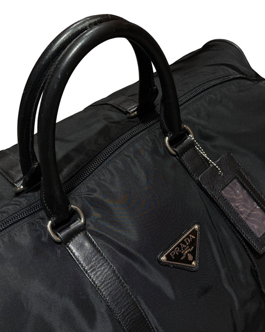 Vintage Prada Nero Nylon Duffle Bag