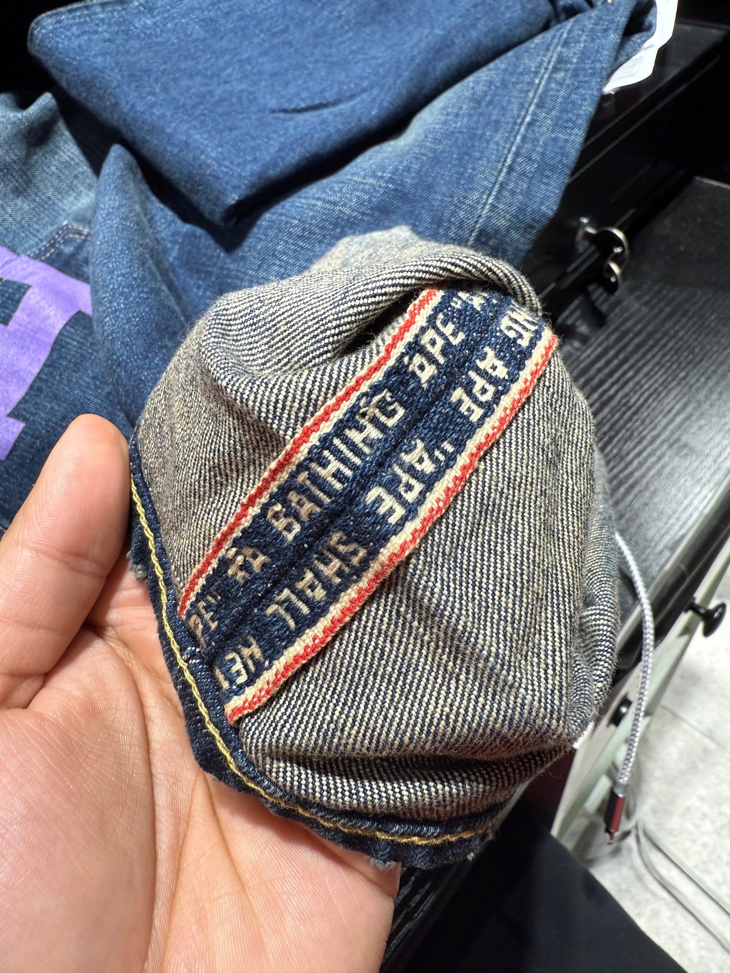 Rare y2k BAPE Human Made Baggy Spellout Jeans size 40