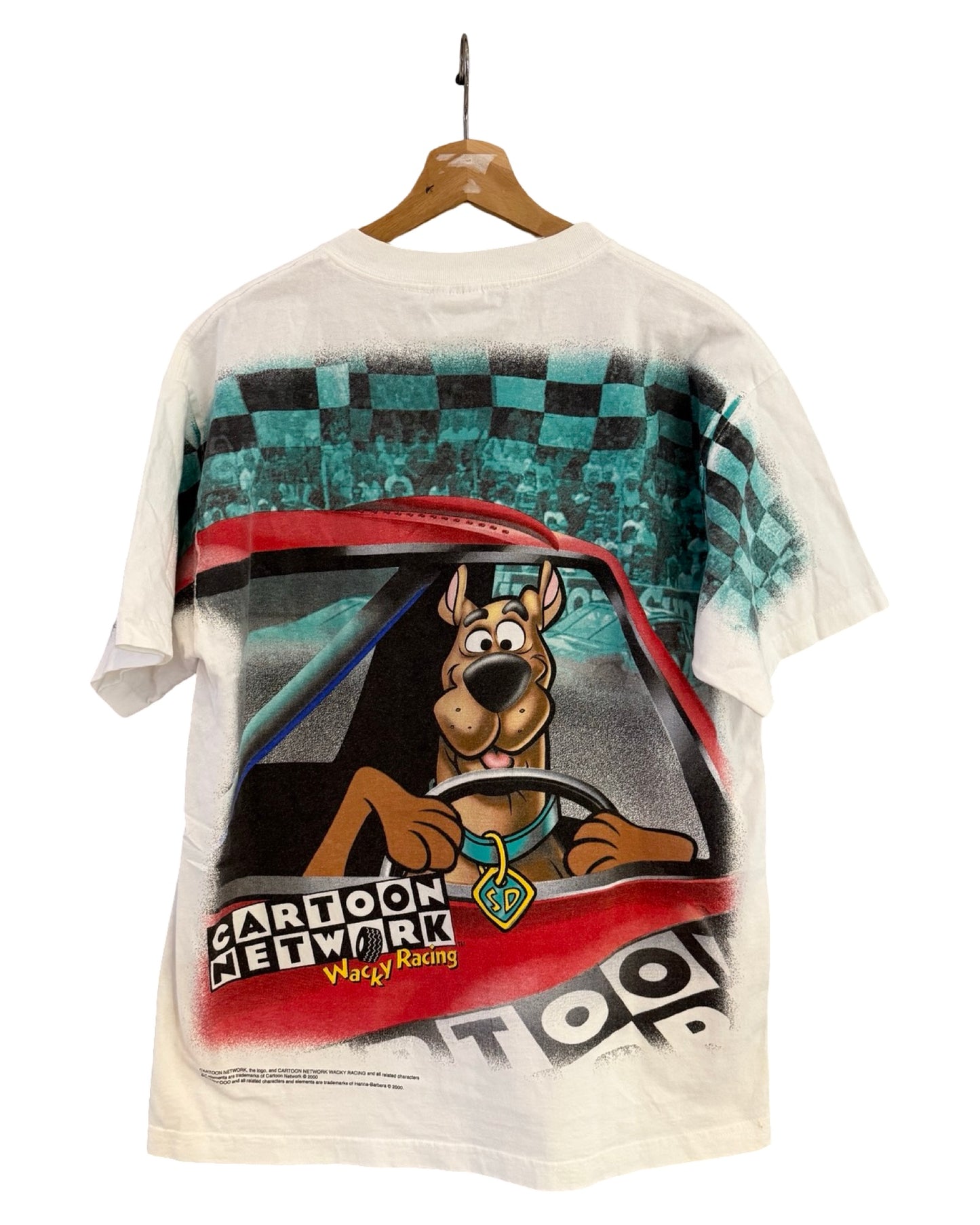 Vintage Rare 2000 Scooby Doo Wacky Racing Nascar Tee