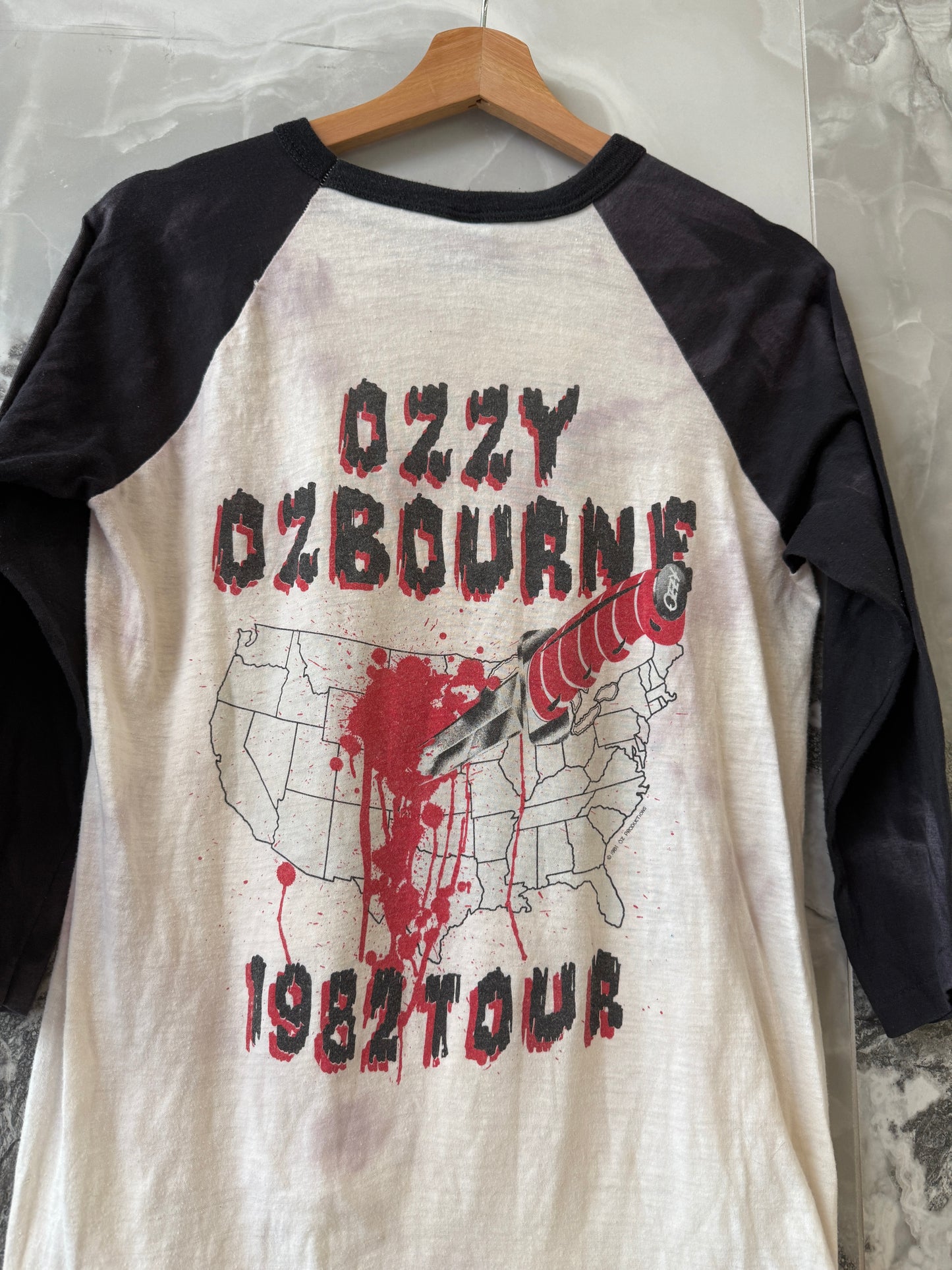 Vintage 1982 The Ozzy Osbourne Band US Raglan Tour Tee