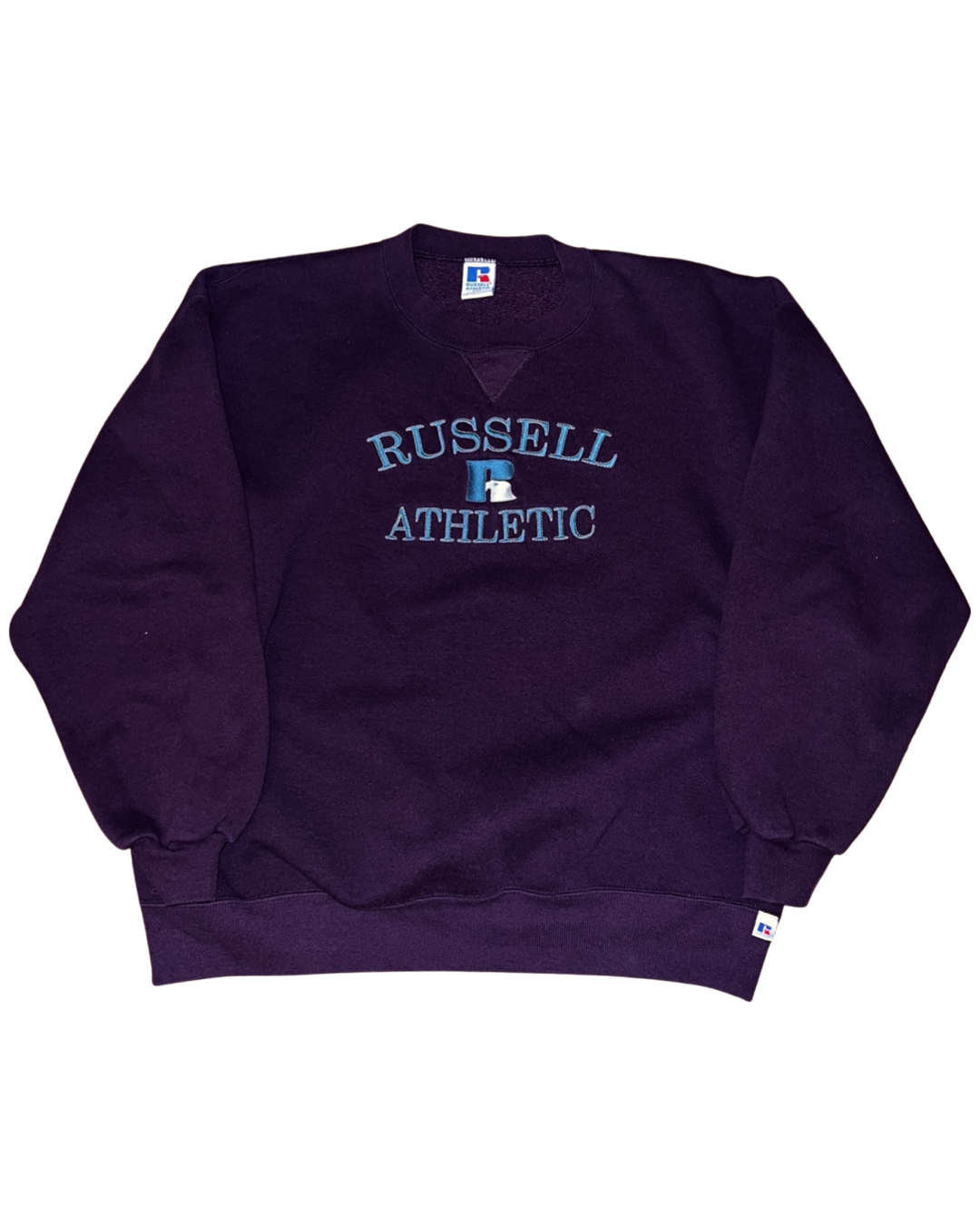 Vintage 90s Russell Athletics Purple Embroidered Crewneck