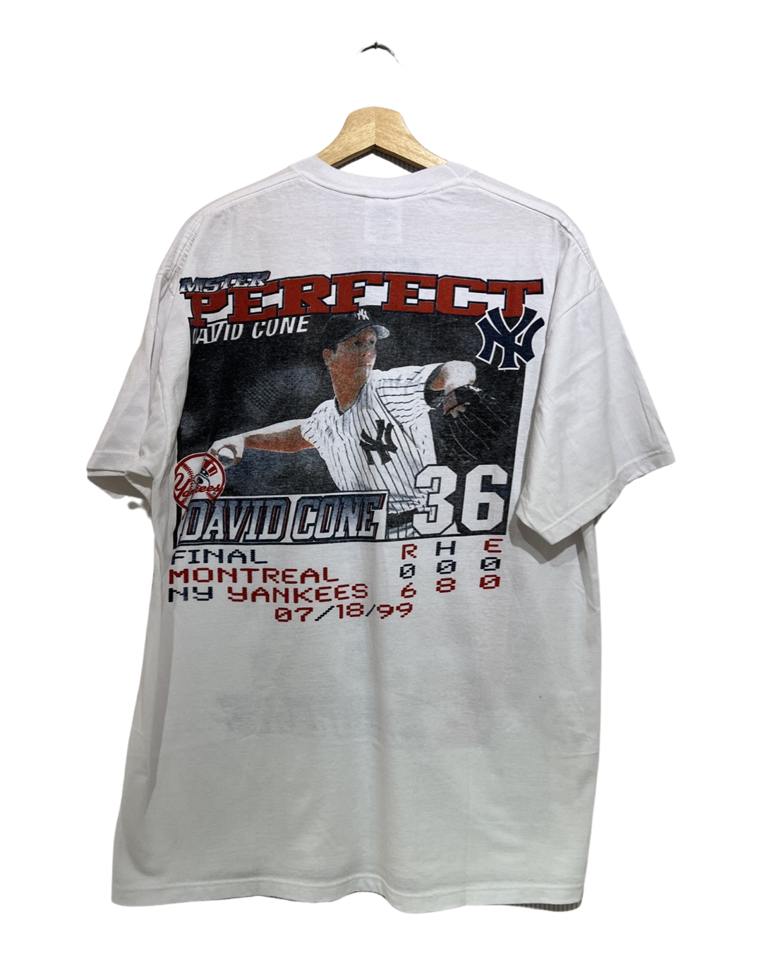 Vintage 1999 New York Yankees David Cone Perfect Game Tee