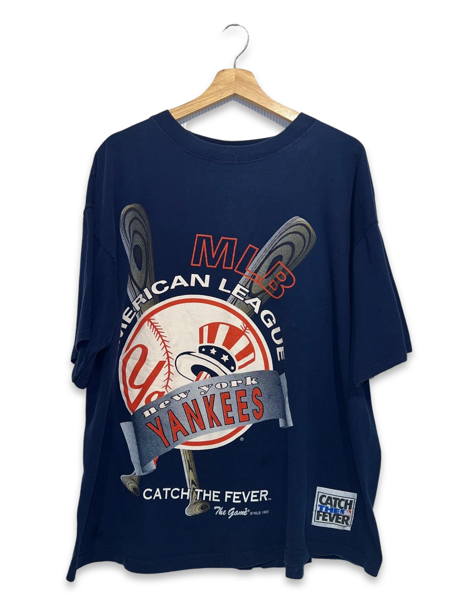 Vintage 1993 New York Yankees Catch The Fever Tee