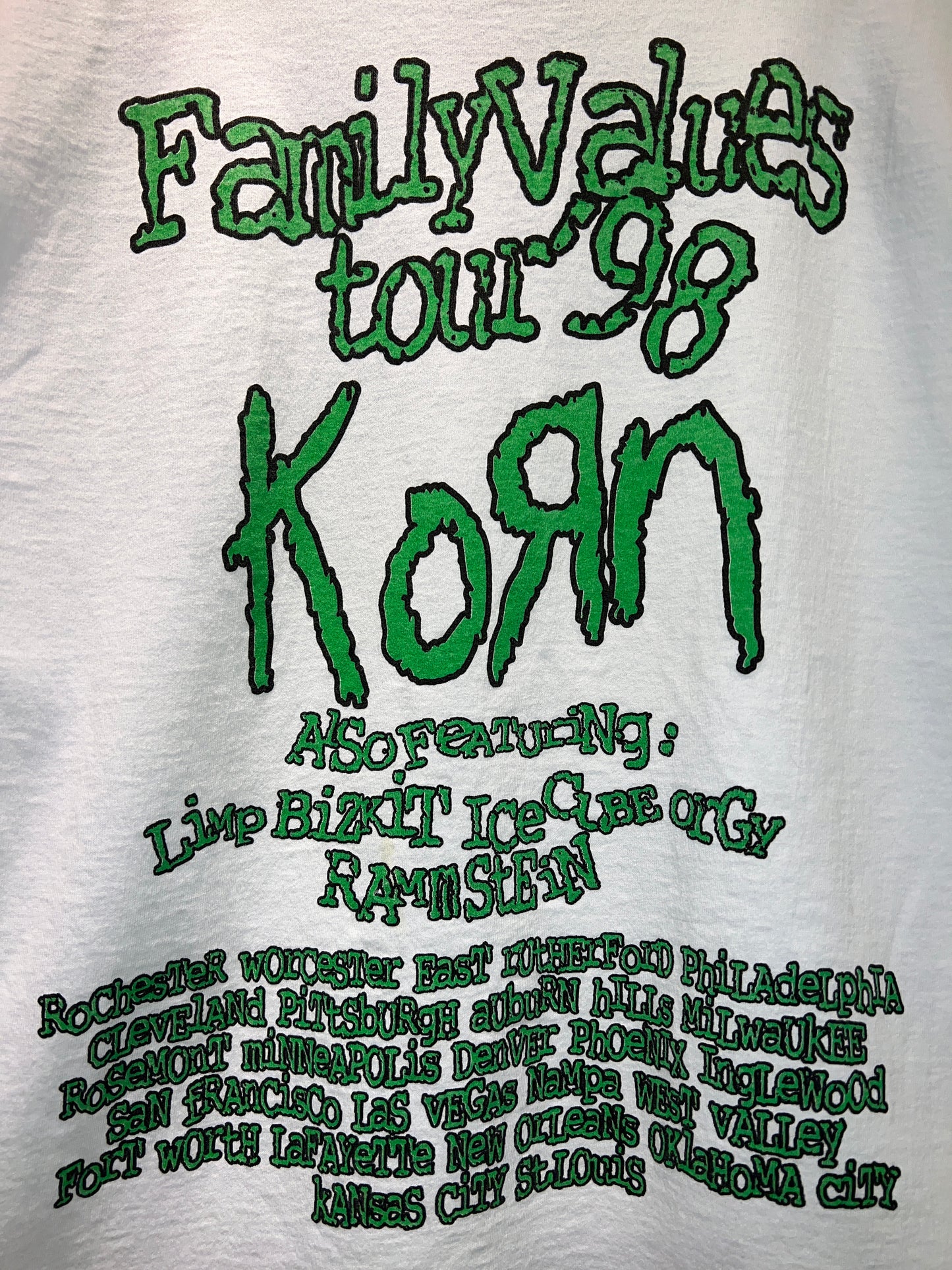 Vintage 1998 Korn Family Values LS Tour Tee