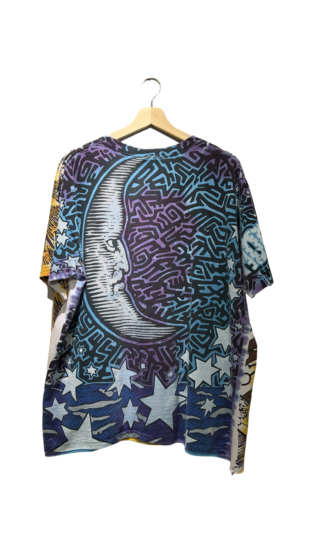 Vintage 1992 Liquid Blue Sun & Moon Double Sided Tee