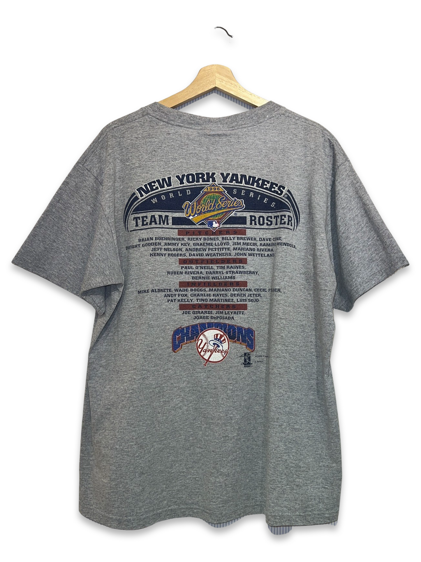 Vintage 1996 New York Yankees Team Roster Champions Tee