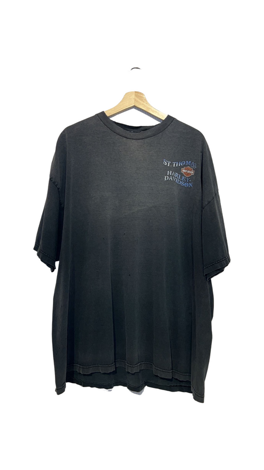 Vintage 90s Distressed Harley Davidson St Thomas Tee