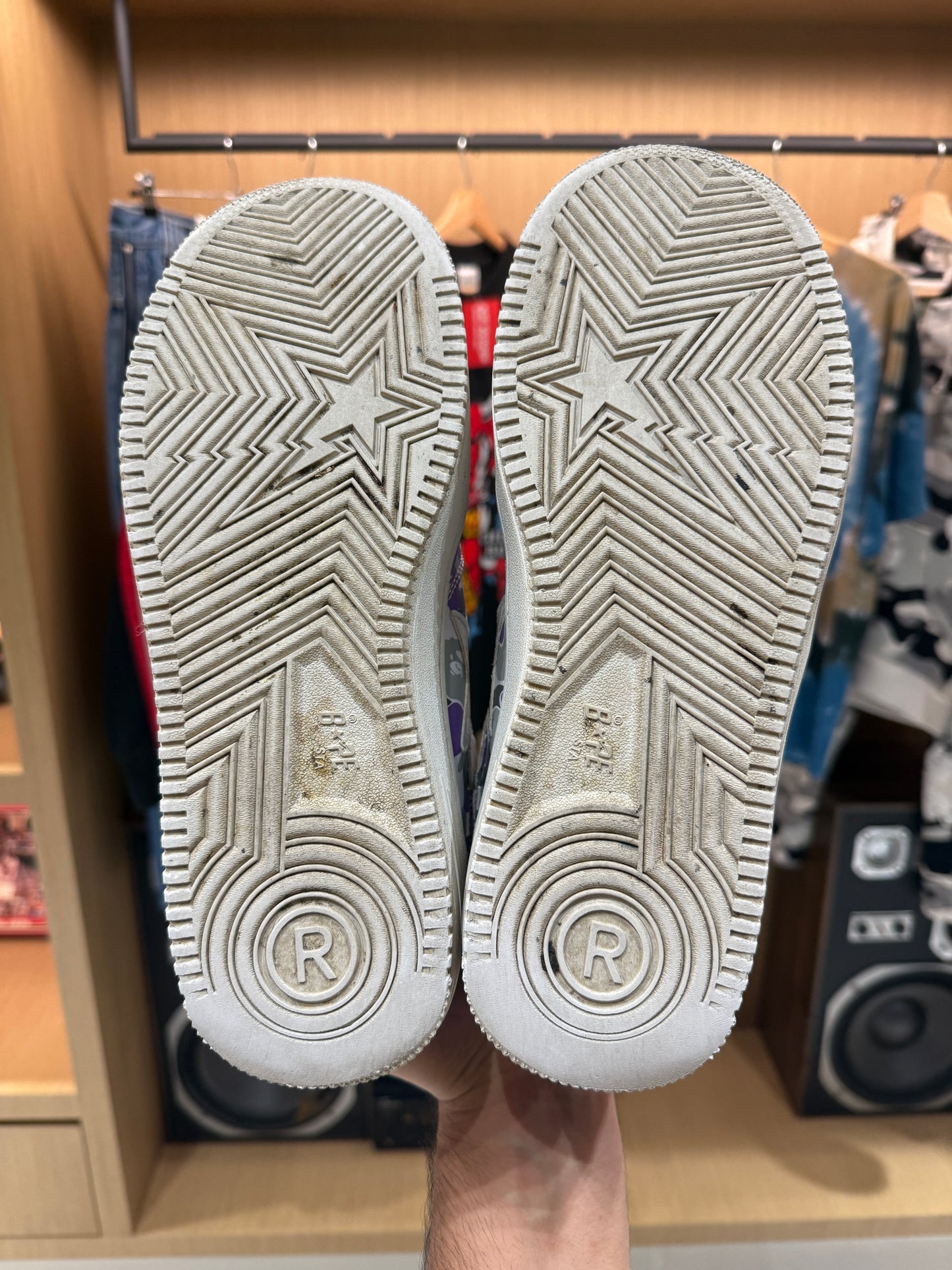 Bape Bapesta Purple ABC Camo 18th Anniversary Sneakers