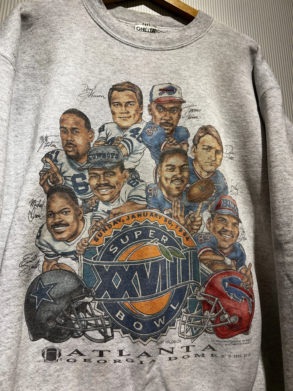 Vintage 1994 Dallas Cowboys vs Buffalo Bills Super Bowl Crewneck KIF Vintage