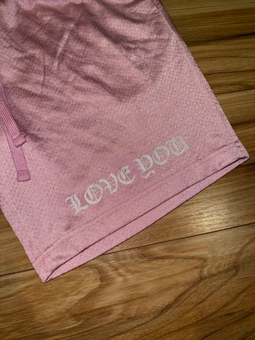Chrome Hearts Love You Pink Mesh Shorts KIF Vintage