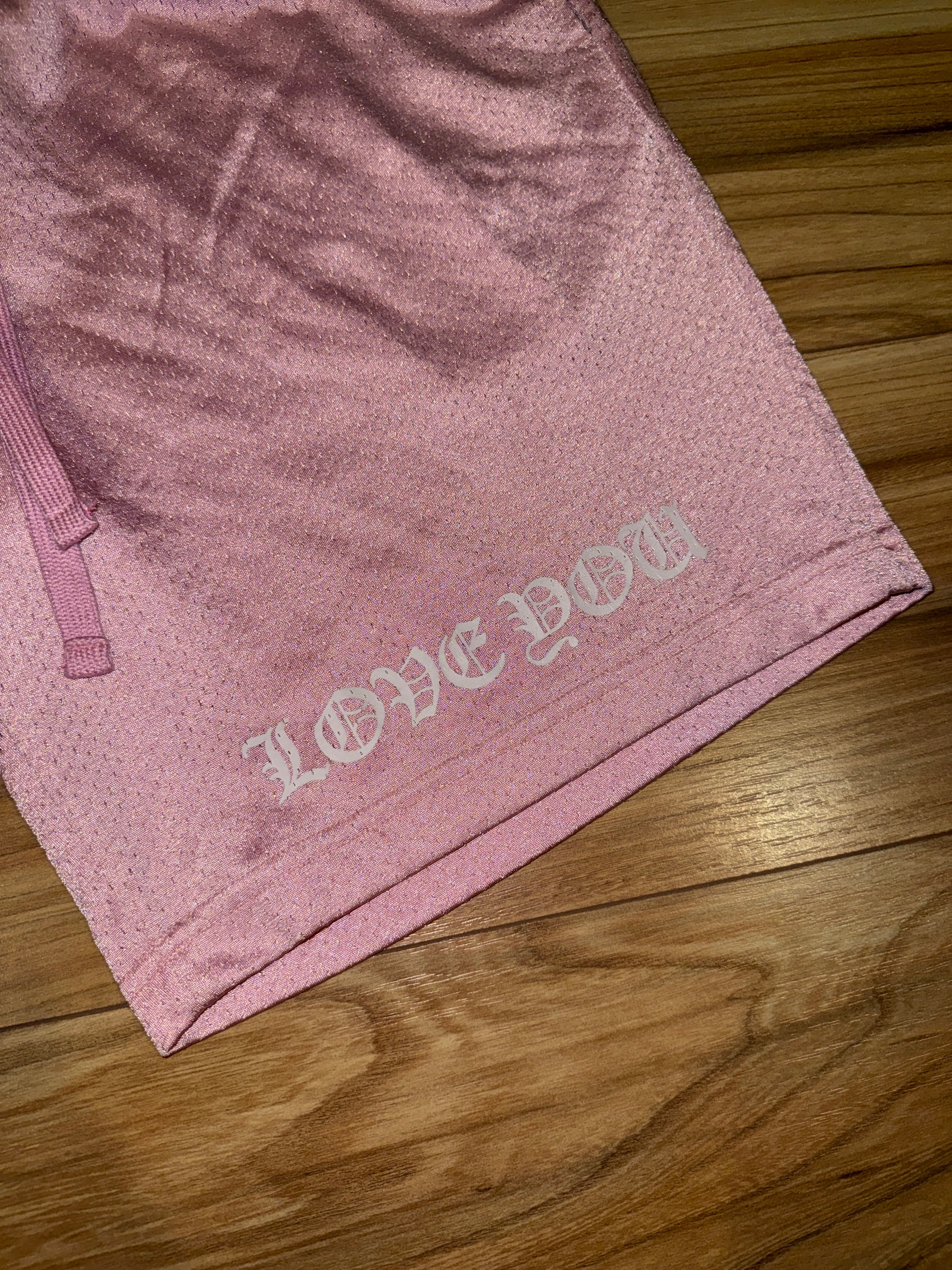 Chrome Hearts Love You Pink Mesh Shorts KIF Vintage