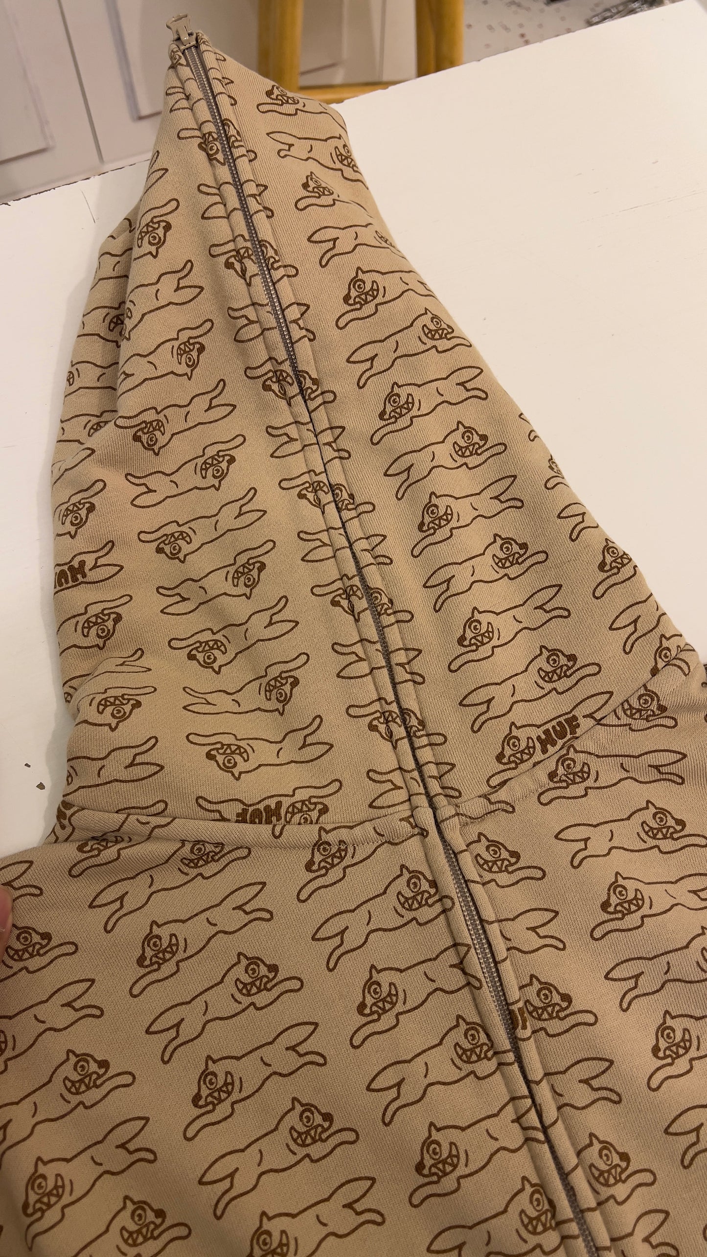 y2k BBC x HUF All Over Print Full Zip Up Hoodie