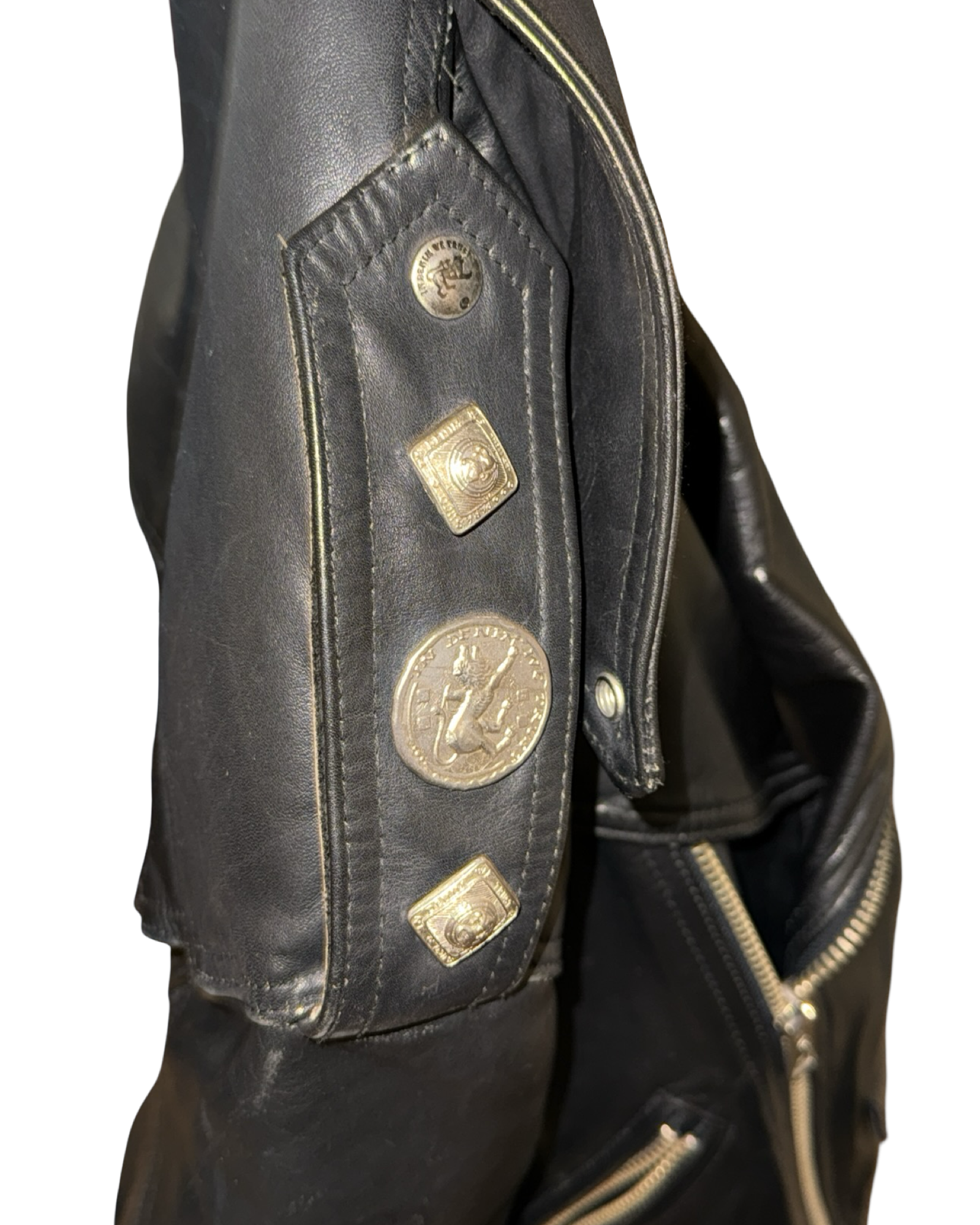 Vintage 90s Parasuco Studded Perfecto Leather Motorcycle Jacket KIF Vintage