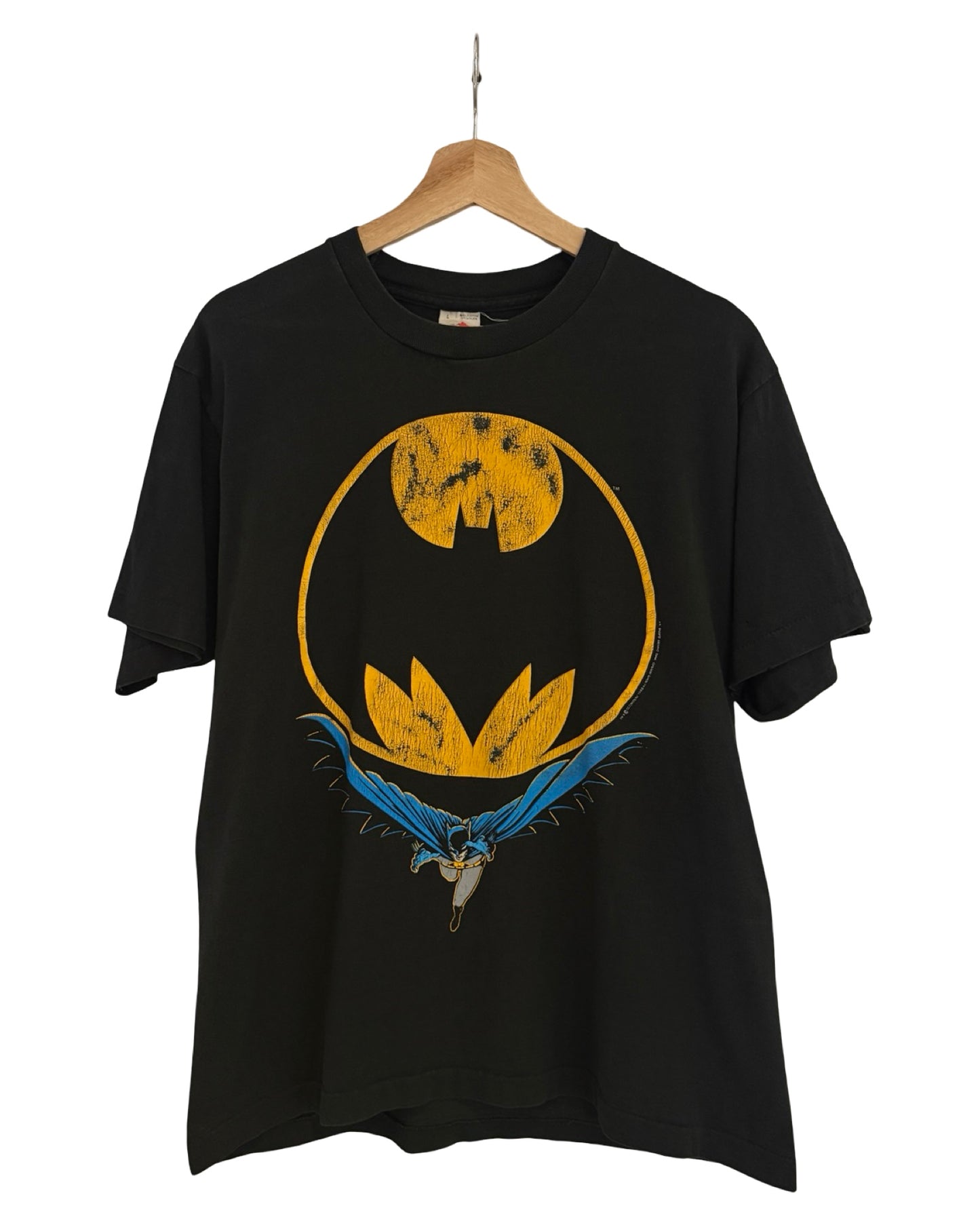 Vintage 1989 Batman Yellow Signal Promo Tee